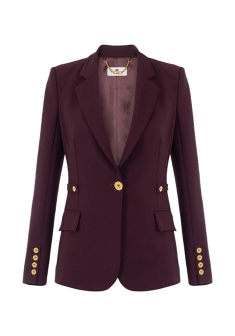 Blazer ELISABETTA FRANCHI donna GI17556 Bordeaux monopetto aderente spalline strutturate ELISABETTA FRANCHI | Blazer | GI17556EA4